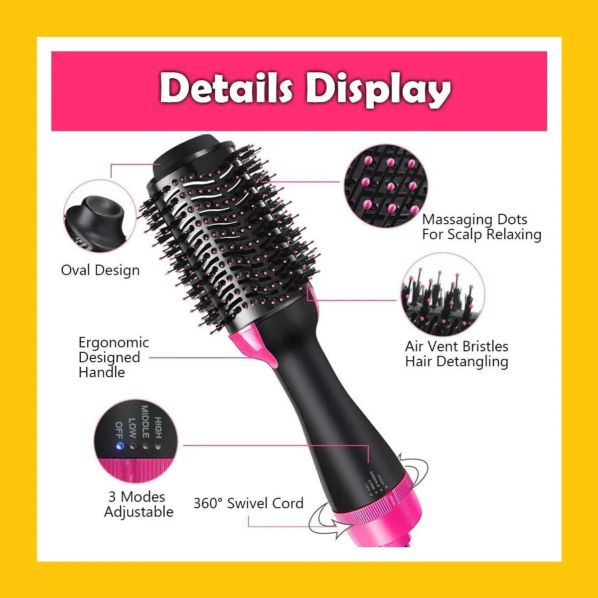 One Step Hair Dryer and Volumizer for Women – 3 in 1 Hair Styler | Hot Air Brush | Blow Dryer Brush | Hair Straightener and Curler | Hair Dryer Brush for Girls | Hair Straightener Comb