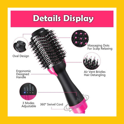 One Step Hair Dryer and Volumizer for Women – 3 in 1 Hair Styler | Hot Air Brush | Blow Dryer Brush | Hair Straightener and Curler | Hair Dryer Brush for Girls | Hair Straightener Comb