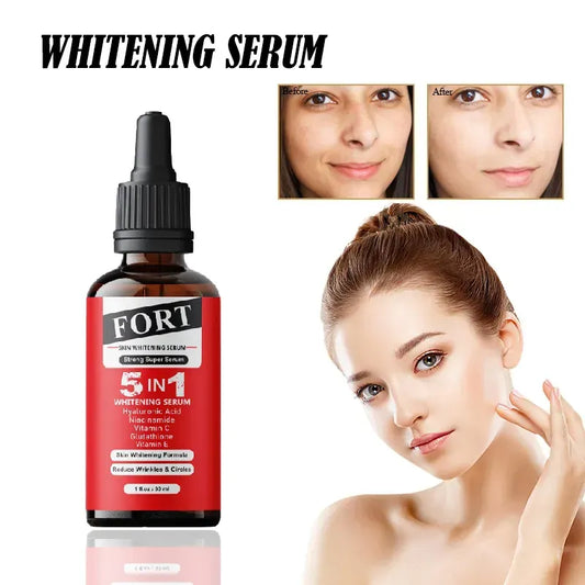 FORT 5 IN 1 Whitening Serum for Face - Anti-Aging, Dark Spot Correcting, and Whitening Serum for Glowing Skin | Glass Skin Care Products 30ML