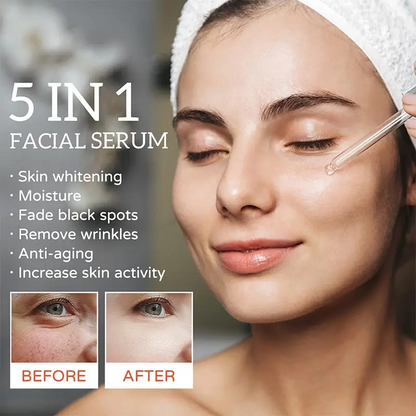 FORT 5 IN 1 Whitening Serum for Face - Anti-Aging, Dark Spot Correcting, and Whitening Serum for Glowing Skin | Glass Skin Care Products 30ML