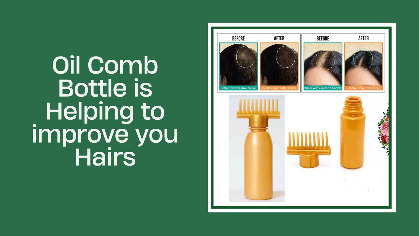 Hair Oil Bottle With Comb | Best For Dandruff & Hair Fall | Anti Lice Comb | Imported Multipurpose Applicator