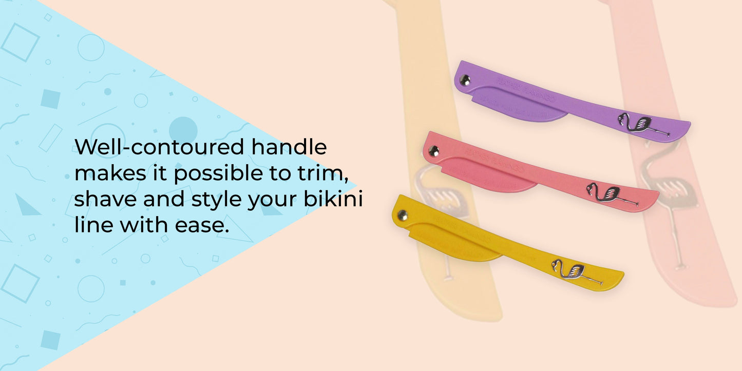 Original Japanese Pack Of 3- Feather Flamingo Facial Razor for Face, Eyebrows & Body shaving | 3-Piece Facial Touch-up Razor