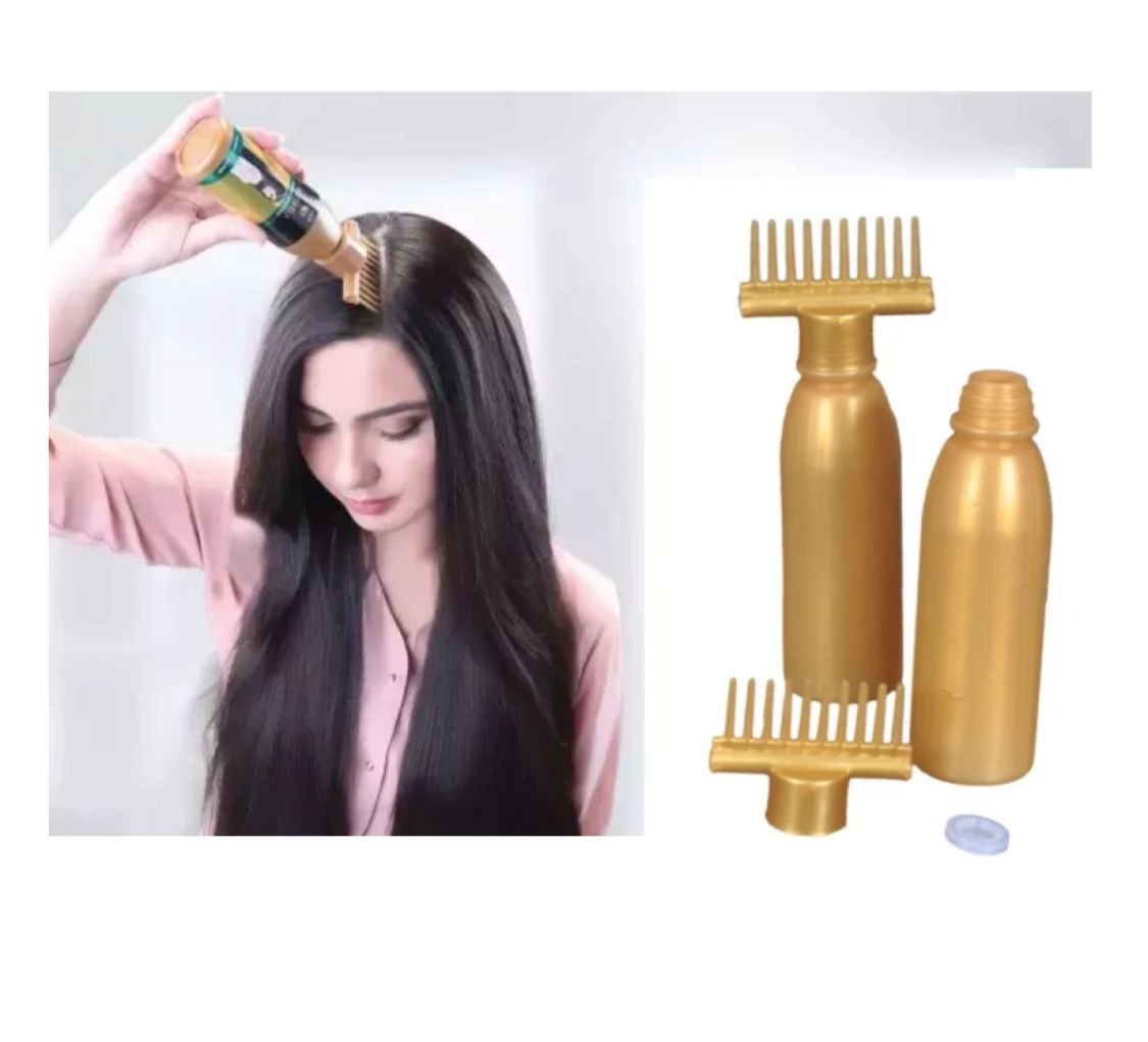 Hair Oil Bottle With Comb | Best For Dandruff & Hair Fall | Anti Lice Comb | Imported Multipurpose Applicator